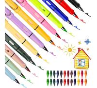 12PCS Crayons de Couleur Sans Encre Éternels Réutilisables, 24 Mines Colorées Rechargeables Gomme Effaçable pour Dessin Écriture - Bureau Maison Étudiants