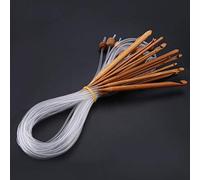12pcs Crochet, aiguilles afghanes tunisiennes en bambou carbonisé avec câble plastique, tailles 3-10mm, pour tricot et crochet
