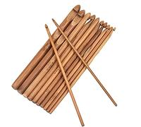 12PCS Crochet Tricot en Bambou Aiguilles à Crochet Set Crochet Bambou Crochet Set Aiguilles à Tricoter Tissage Ensemble d'outils Kit Crochet en Bois pour Débutants Experts Outil de Tissage, 3 à 10mm