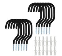 12pcs Crochets de vélo, crochets de rangement de vélo, crochet à vis de vélo de couverture de support de vélo avec 12 tubes d’expansion pour remise, garage, jardin