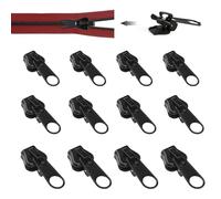 12pcs Curseur Fermeture Eclair Clipsable,Clipsable 3 Tailles Reparation Fermeture Eclair,Têtes De Fermeture À Glissière Détachables Pour Veste, Manteau, Valise,Faciles À Utiliser Et Durable (Noir)