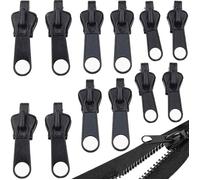 12pcs Curseur Fermeture Eclair Clipsable, Curseurs de Fermeture Éclair Clipsables, Zip Fermeture Eclair Plusieurs Tailles, Rempl
