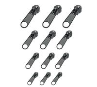 12Pcs curseur fermeture eclair clipsable, remplacement universel fermeture éclair, instantané de remplacement de la tête de fermeture à glissière détachable zipper pour vêtement, sac, vestes (A)