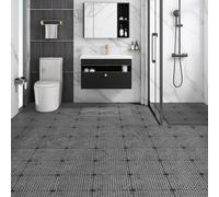 VEVOR Lot de 12 Dalles de Jardin Piscine 30x30x1,5 cm Noir Dalle Clipsable Ajourée Antidérapante en PVC Drainage Rapide Revêtements de Sol Extérieur Intérieur pour Terrasse Cuisine Spa Salle de Bain