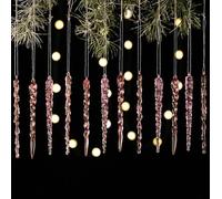 12PCS Décorations Glaçon Acrylique Transparent Formes Variées pour | Fabriqué en acrylique transparent Mesures 13 x 1,5 x 1,2 cm pour idéal pour arbres pour fenêtres murs