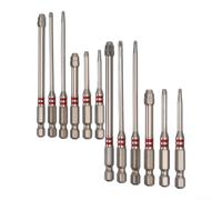 12pcs Electric Screwdriver Bits Set 65mm 100mm Magnetic | High-strength Metal, Strong Magnetic Core, Pagoda Hex Shank, Multi-size H1.5-6, Red Markings, For Drills And Wrenches