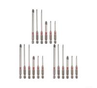 12pcs Electric Screwdriver Bits Set 65mm 100mm Magnetic | High-strength Metal, Strong Magnetic Core, Pagoda Hex Shank, Multi-size H1.5-6, Red Markings, For Drills And Wrenches