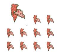 12PCS Embroidered Patches Pack Plant Embroidery Leaf Flower Pot Red Patch Sticker Clothes Set Of Ironing(Color 11)