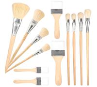 12pcs Ensemble de Pinceaux à Dorure, Pinceau à Feuille d'or Acrylique Pinceaux à Mélanger en Poils de Chèvre en Aluminium Wartercolor pour Peinture Fournitures d'Artisanat d'art