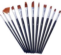 12pcs Ensemble De Pinceaux En Nylon Pour Artistes-Brosses Mixtes Professionnelles En Emballage Économique.Parfait Pour Aquarelle/Acrylique/Gouache/Huile-Utilisation Multiple