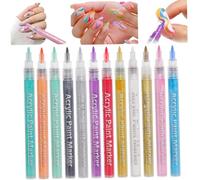 12pcs / ensemble Nail Art Penens 12 couleurs Pendons de vernis à ongles Peinture d'art sèche rapide Smooth Graffiti Dotting Strafroproof Drawing Painting Polish Design for Diy Manucure Tools