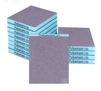 12PCS Eponge Abrasive Sec & Humide Papier de Verre 150 Grain éponge a poncer de Grossier à Fin Papier a Poncer Carrosserie, Bois, Métal, Placo, Plastique, Mur