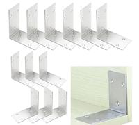 12pcs Équerre d'assemblage renforcée Inox corniere acier équerre d'assemblage -acier équerre d'angle en acier inoxydable en forme de L pour pour Fixation et Réparation Meuble (4,8 x 8,5 x 8,5 cm)