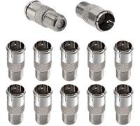 12pcs F Female to F Male Push-on Connector F Plug to F Plug Adapter for RG58 RG59 RG6 RG11 F-Type Male to Female Coupler for TV Antenna