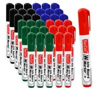 12PCS Feutre Tableau Blanc Effacable, Marqueur Tableau Blanc Effacable à Sec, 4 Couleurs Noir Bleu Rouge Vert, Pointe Balle de 2-3 mm, Whiteboard Marker Pen pour Maison, Bureau, École (36)