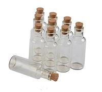 12pcs Flacon De Verre Transparent à Cork,La capacité Est 15ml,Peut être utilisé Pour faire Un Voeu Bouteille Et Puis Le Jeter Dans La Distance (12, 15ml)