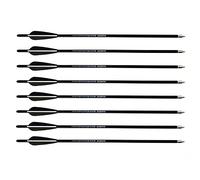 12pcs Flèches d'arbalète en Carbone Mixte 18" 20" 22" Boulons d'arbalète Flèches pour Arbalète pour la Pratique de la Chasse et du Tir à l'arc(Noir, 20")