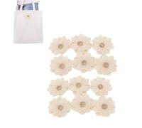 12pcs fleurs de toile de jute naturelles, 6cm / 2.4in fleurs de rose de jute de toile de jute faites à la main artisanat floral fait à la main rustique pour la décoration de fête de mariage rustique