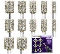 12PCS Fraises Diamantée, 50 Grains Mèche Meulage Diamant, Accessoires Rotary Tool avec Tige de 3mm Pour le Verre, Les Pierres Précieuses, Pe Jade, Le Polissage des Détails, La Gravure