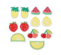12pcs Fruit Patch Iron On Sew On Cotton Embroidered Patches Clothing Repair DIY Accessories for Jackets Jeans Clothes