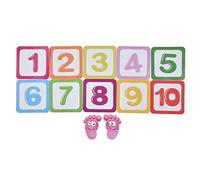 12pcs Game Sticker Floor ， 20x20cm / 7.9x7,9 pouces de maternelle à l'éducation précoce Décoration interactive PVC Numéro de terrain Mur