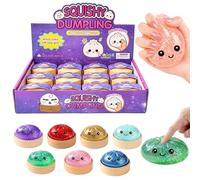 12PCS Glitter Dumpling Squishy, Dumpling Squishy Glitter, Mini Real Bun Mystery Dumplings Stress Relief Set Pack Box, Sensory Stress Ball Anxiety Relief Squeeze Toys, Hand Relax (Simling)