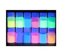 12PCS Glow Pigment Poudre Mica Poudre Nacrée Couleur Auto-Luminescente Longue Durée pour DIY Nail Art Rocks et Soirée à Thème Ensemble Original