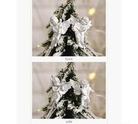 12pcs Gold Silver Angel Christmas Tree Hanging Decorations | Plastic Material, 7x5cm Size, For Trees Wreaths Shops Offices Hotels Restaurants Bars