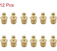 12pcs Graisseur Droit M10x1.5 Filetage Raccord Graisseur Laiton pour Auto Moto