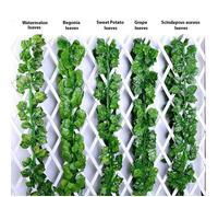 12Pcs Guirlande de Lierre Artificiel Fausses Plante à Feuillage 2.1m pour Maison Jardin Mariage Décoration Murale Vert