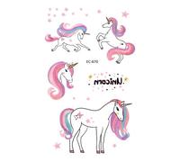 12pcs Imperméable À L'eau Enfants Tatouage Autocollant Dessin Animé Amour Licorne Tatouage Autocollant Temporaire Animal Tatouage Visage M2741