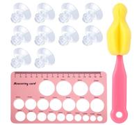 12pcs Inserts de Bride 13/15/17/19/21mm, Insert de Bride Tire Lait Silicone avec Règle de Bride & Brosse de Nettoyage Accessoires Tire Lait pour Momcozy/Spectra/Medela 24mm Bouclier/Bride