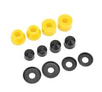 12Pcs Jeu de Bagues pour Planche à roulettes, 24 mm/0,9 po Amortisseur 16mm/0,6 po Hauteur de la Colonne Bagues D'amortissement en PU pour Longboard 90A pour Skateboard 4 Roues (Jaune)