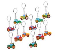 12pcs Joue-tracteurs de tracteurs mignons pour les caricatures caricatures Favors pour les fêtes de la saison de la récolte Accessoires de porte-clés pour garçons et charmes amusants pour les sacs à