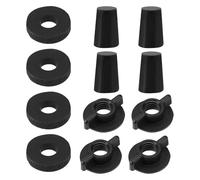 12pcs Kit de Remplacement pour Berkey Système de Filtration d'Eau, Entretien du Système de Filtration d'Eau Comprend 4pcs Écrous à Oreilles 4pcs Joints et 4pcs Bouchons en Silicone(Noir)