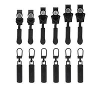 12pcs Kit de Réparation de Fermeture Éclair, Tirette de Fermeture Éclair Instantanée Curseur de Fermeture Éclair Universel avec Cordon de Fermeture Éclair pour Vestes Vêtements (3 Tailles)