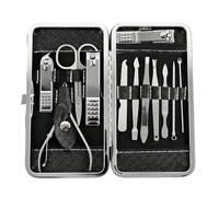 12PCS Kit Manucre Pedicure, Coupe Ongles Professionnel en Acier Inoxydable, Trousse Manucure Complète avec Étui en Cuir, Accessoires de Soins des Ongles pour Homme et Femme
