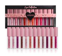 12PCS Lip Gloss Set, Gloss à lèvres hautement pigmenté, velouté et scintillant, Hydratant, longue durée, résistant à l'eau, non collant, Set de maquillage pour femmes (A)