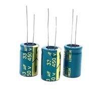 12pcs/lot 450v 33uf high frequency low impedance 450v33UF aluminum electrolytic capacitor size 13 * 20 20% AUOQKQUT