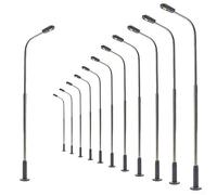12pcs Maquette de Trains Lampes, 12pcs Modèle de Chemin de Fer Lampe Blanc Chaud Lampadaire Réverbère Tête Unique 14CM Modélisme Trains et Accessoires