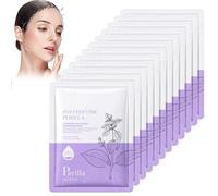 12pcs Masque Hydratant Visage, Masque Peptidique de Périlla, Masque de Visage Biologique, Masque de Réparation de la Peau, Masque Hydratant Visage Anti Rides qui Réduit les Rides et Nettoie les Pores
