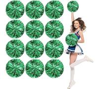 12PCS Metal Cheerleader pompon,25cm Cheerleader pompon Cheerleader pompon pour l'école danse Sport équipe esprit Cheerleader (Vert)