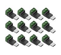 12PCS Micro Male to 2Pin 5V/9V/12V Solderless Green Terminal Adapter USB Quick Connector for Power Bank Router Phone