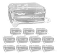 12pcs mini boîtes de valise Clear Plastic Mini Suitcase Party Party Box avec roue rétractable pour décoration de fête d'anniversaire mariage, boîtes