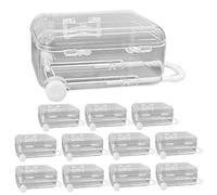 12pcs mini boîtes de valise Clear Plastic Mini Suitcase Party Party Box avec roue rétractable pour la décoration de fête d'anniversaire mariage