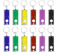 12pcs Mini Led Flashlight Torch Keychain Lightweight Portable Flashlight Key Ring For Outdoor Camping Hiking Travel Bike Party Equipment 6 Colors, Multicolored