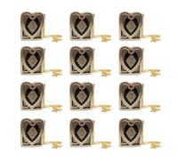 12pcs Miniature Heart Shape Coran Pendants Pendants Ornements avec Une Chaîne Real Paper Peut Lire Décoration Bijoux Religieux