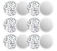 12pcs Miroirs de Poche Compacts en Forme de Boule Disco, en Métal Mini Miroir de Poche Rond Vintage Argenté Décoration de Fête Rétro des Années 70 pour Femmes Voyage Usage Quotidien (Argent)