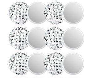 12pcs Miroirs de Poche Compacts en Forme de Boule Disco, en Métal Mini Miroir de Poche Rond Vintage Argenté Décoration de Fête Rétro des Années 70 pour Femmes Voyage Usage Quotidien (Argent)