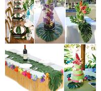 12Pcs Monstera feuille de table drapeau couvert tapis de famille décoration murale fausse fleur